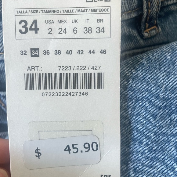 NWT | Zara Mom Fit High-Waisted Straight Leg Jeans - Picture 4 of 8